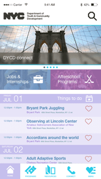 alt DYCD Connect Home Page